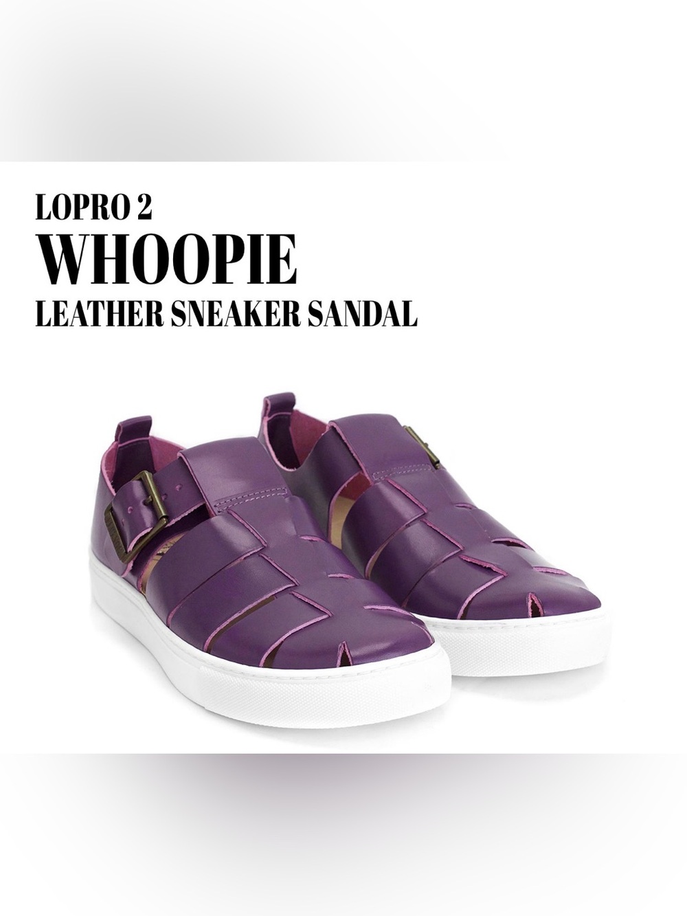 Fluevog EXCELLENT LoPro 2 Whoopie purple leather sneaker sandal- W10 (fits 10.5)